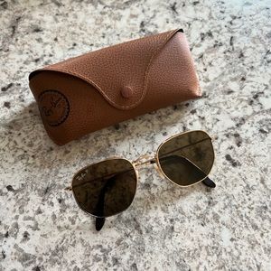 Polarized RayBan Hexagons Gold Frame Brown Lenses